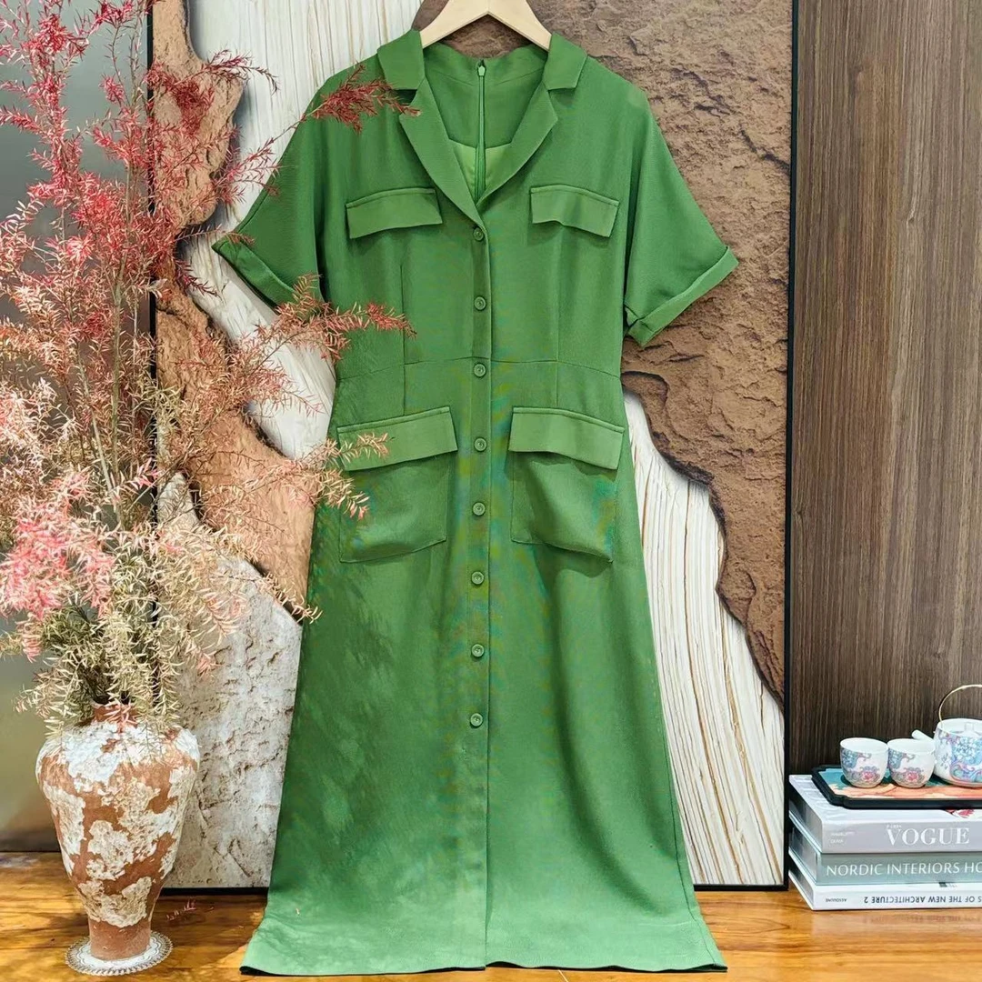 VV&AA 清絮雨 春夏新款POLO领气质百搭女装连衣裙 T691