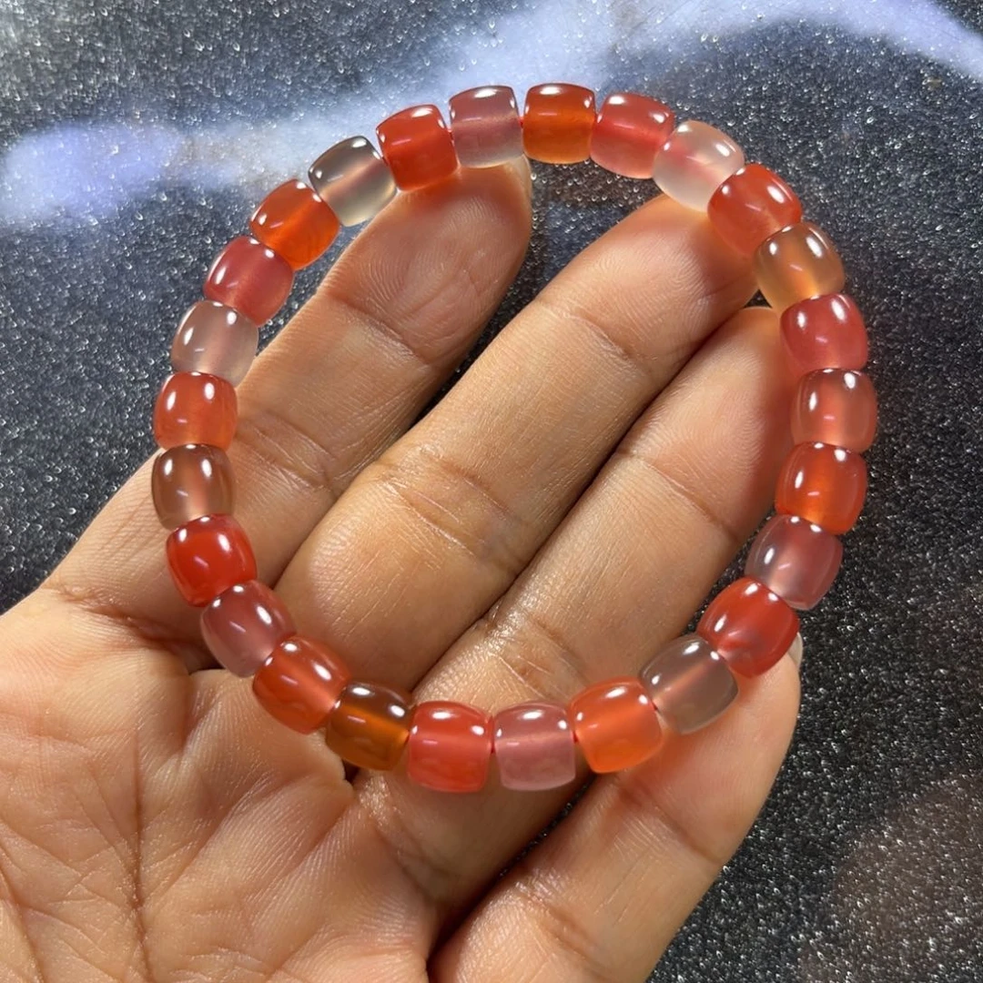 南红玛瑙手串尺寸7.5未镶嵌华***6