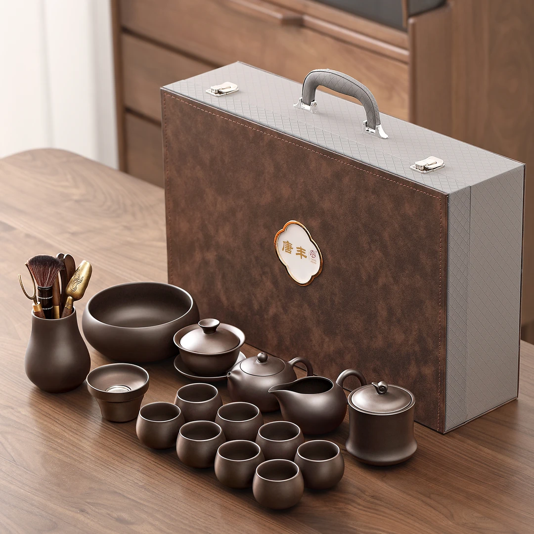 煌山紫砂功夫茶具套装家用高档泡茶茶壶茶杯送长辈教师节礼品盒