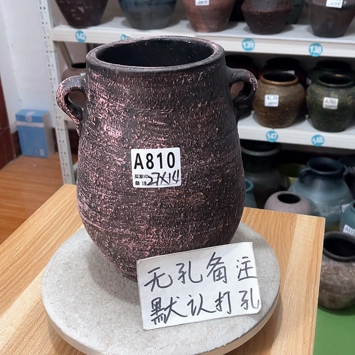 红陶手工制作工艺花盆