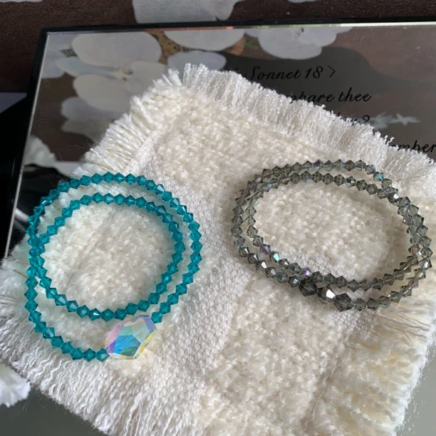 非金属合成锆石手链 Y060简约时尚双层手链