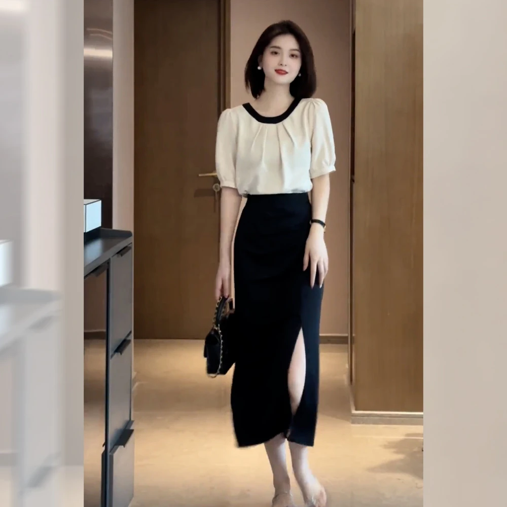 夏季新款女装时尚穿搭轻熟风两件套装半身裙通勤衣服洋气女士显瘦