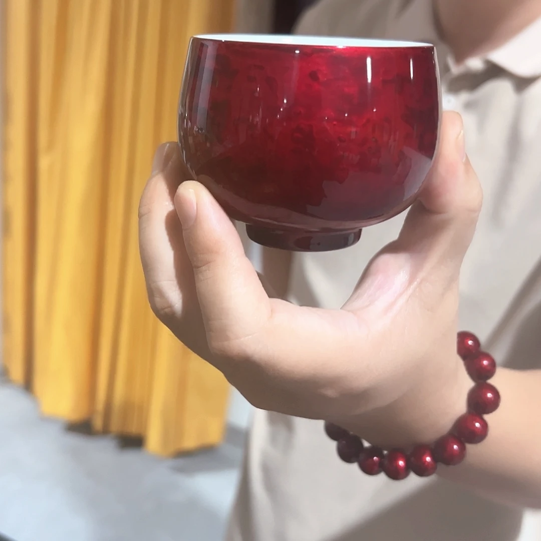 赤宝砂主人杯太古大漆