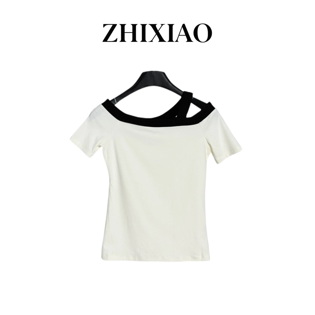 夏季新款：简约单肩净版短袖18407
