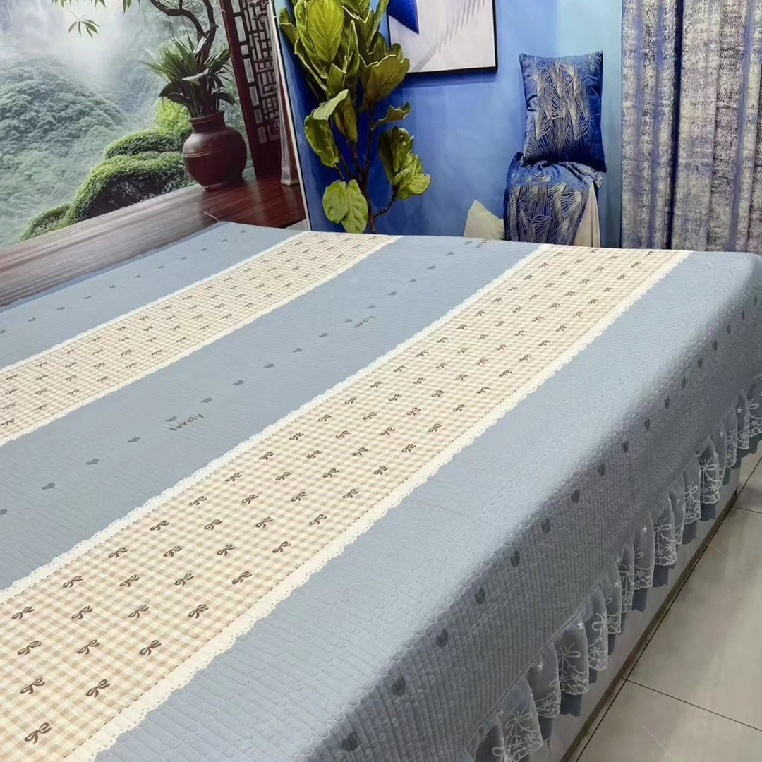 水洗棉花边款母婴舒适柔软透气大炕榻榻米床盖四季通用可机洗防滑