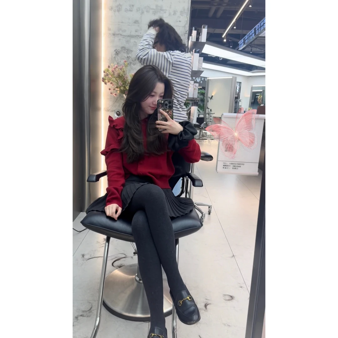 佩佩JA 【木耳领羊毛衫】针织衫 Y12288 6016137 开衫气质时尚百搭