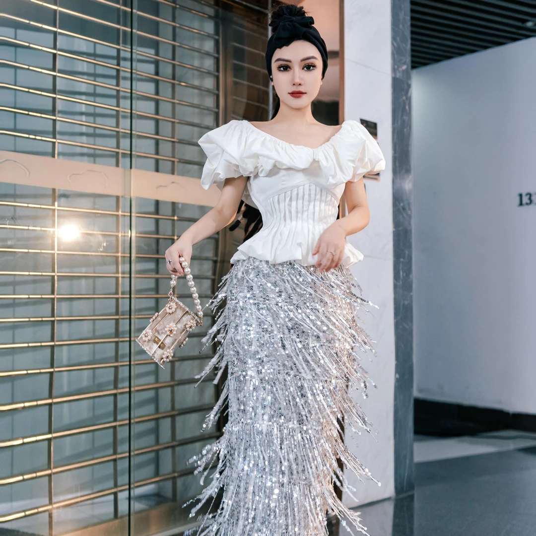 【星姐推荐】星原创高级定制【星光灿烂】设计师款小众轻奢名媛半身裙