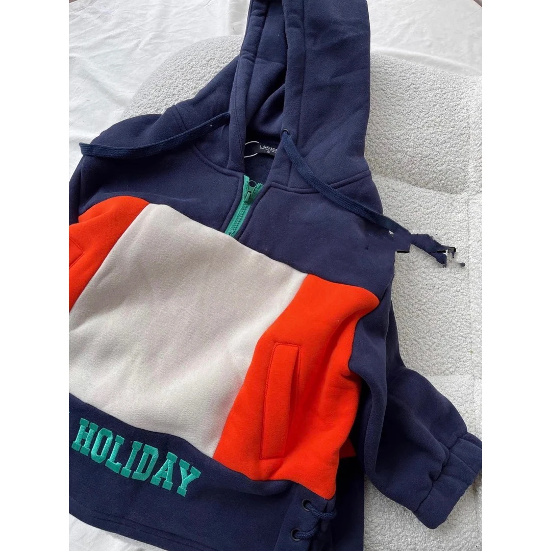 11282高端潮流时尚百搭休闲加绒连帽卫衣A8-1