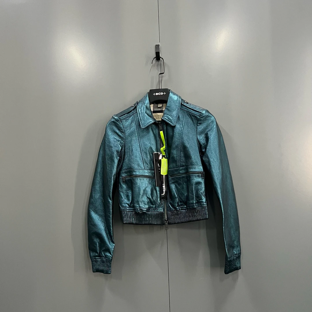 99新 BURBERRY/博柏利 zz32 纯色短款拉链夹克 34码/98新/611718