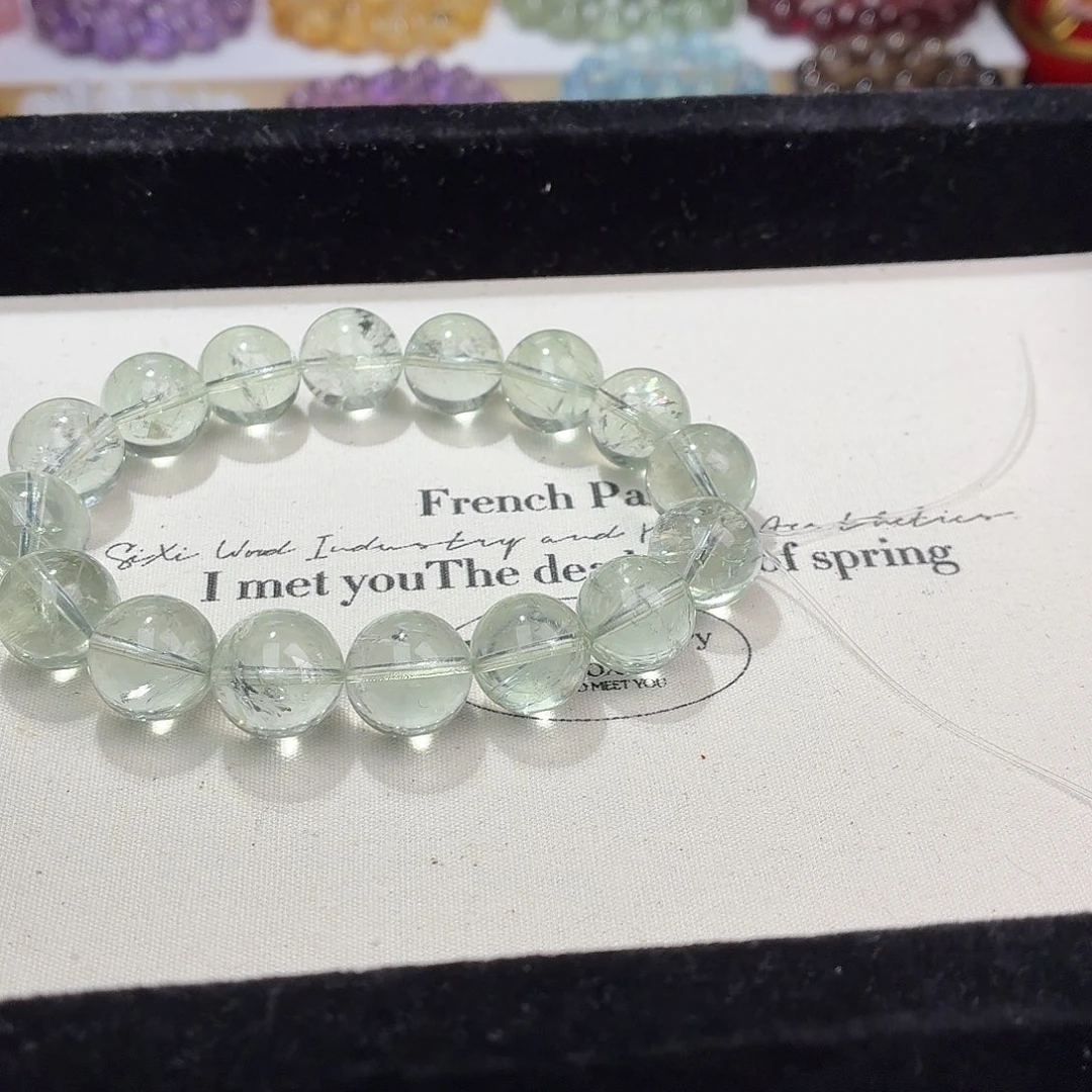 水晶手串未镶嵌荔***枝天然水晶13.8-4.5