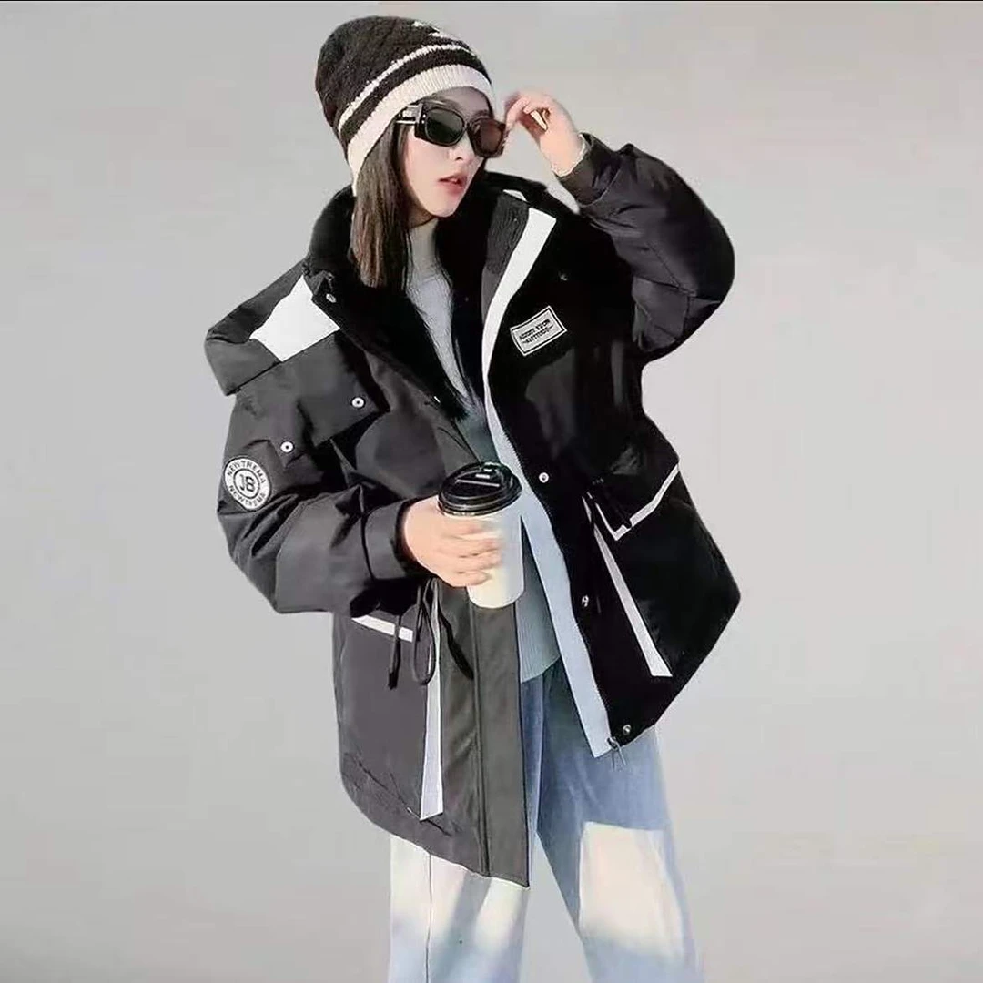 羽绒服女2025冬季新款女士中长款加厚白鹅绒冲锋衣连帽外套-99