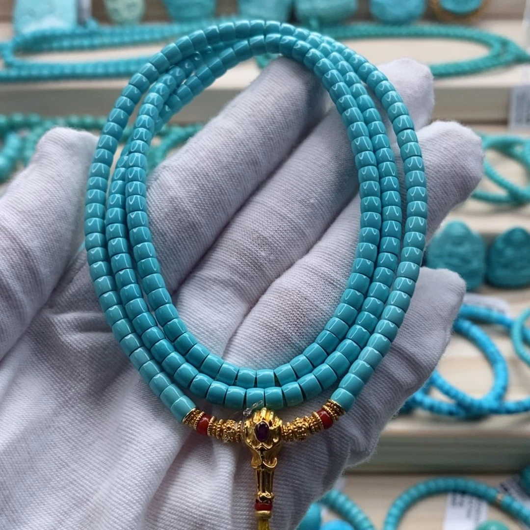 绿松石珠宝奇石18K金镶嵌