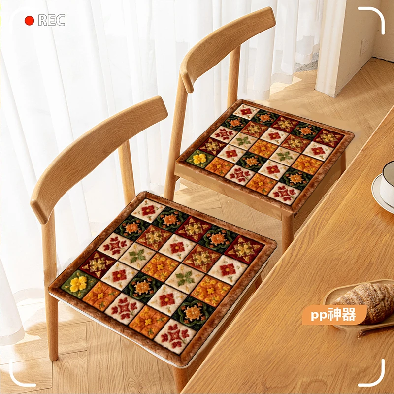 民族风毛绒坐垫印花坐垫pp坐垫椅垫防滑防水坐垫