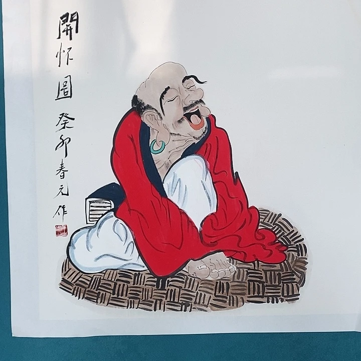 国画四尺斗方手绘人物