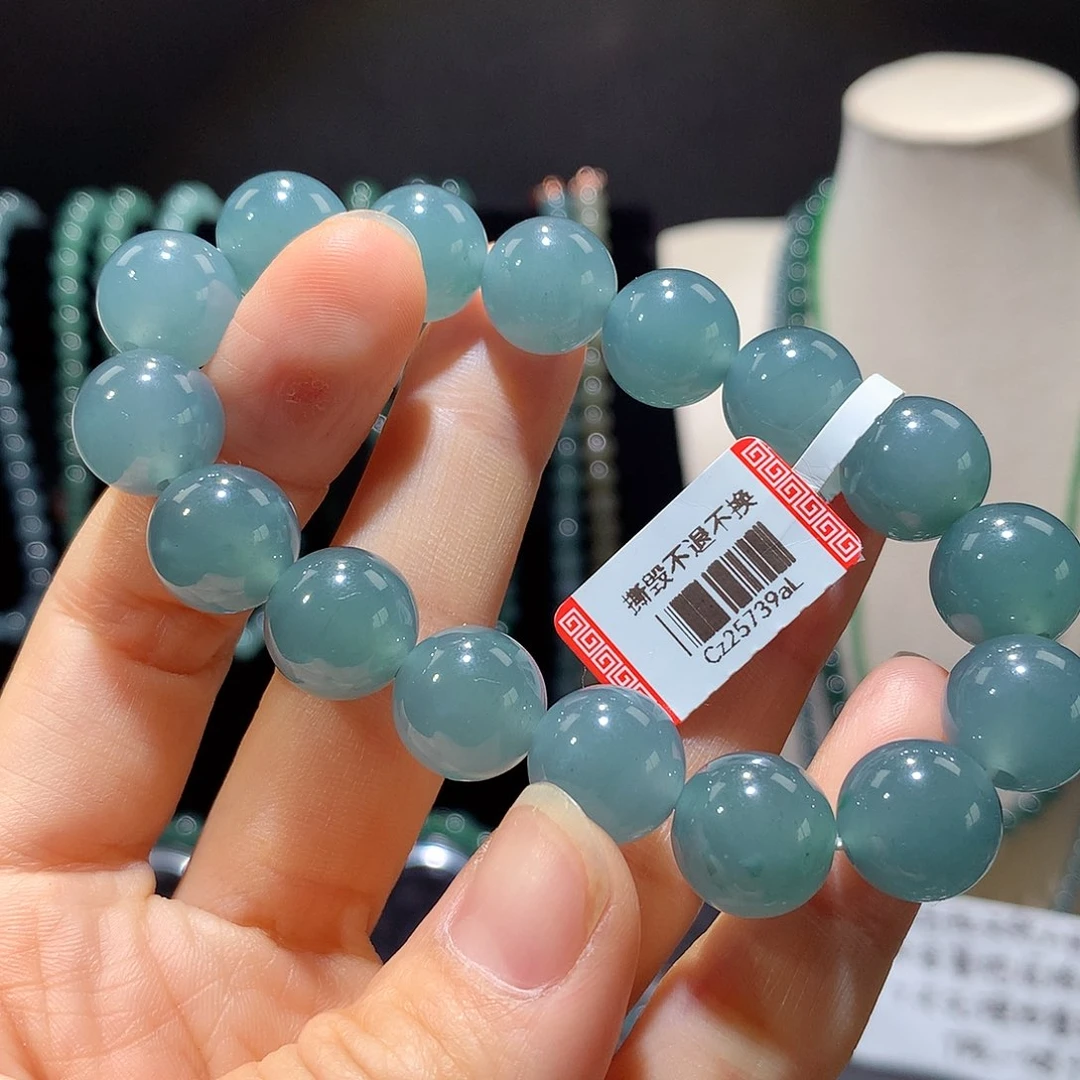 未镶嵌手串翡翠天然a货翡翠手串近13mm