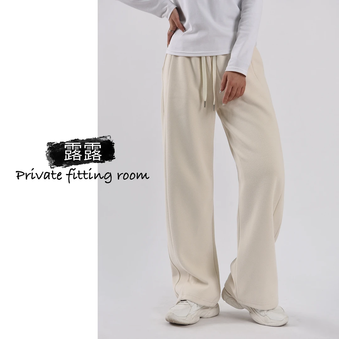 2025早春穿搭网红爆款洋气时髦高级感抽绳卫裤-004