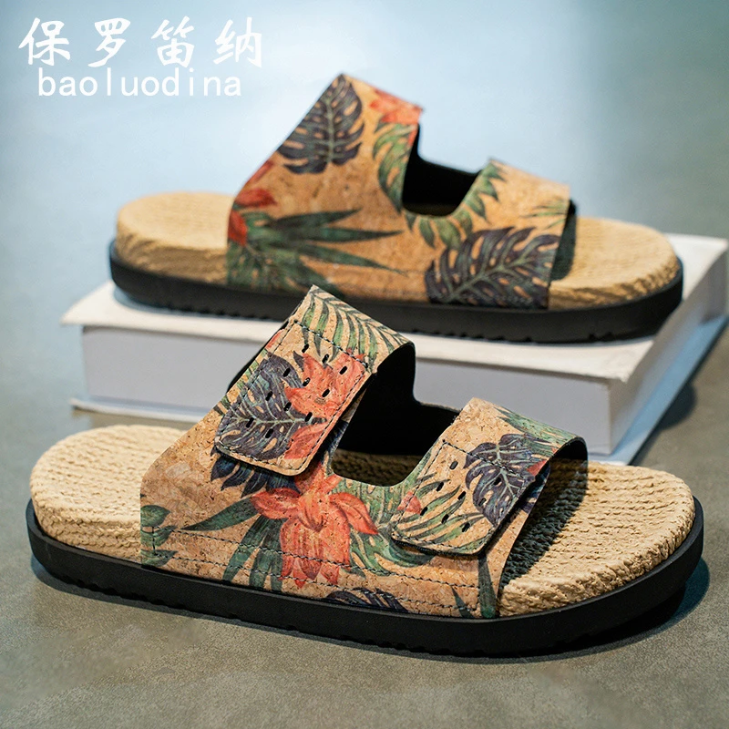 保罗笛纳男士拖鞋外穿夏季潮男休闲时尚潮流防滑海边沙滩一字凉拖
