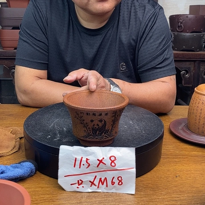 紫砂花盆货号一只XM68