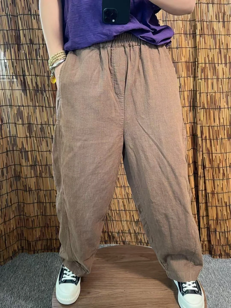 0806汉麻双层立体裁剪小直筒裤显瘦百搭加厚