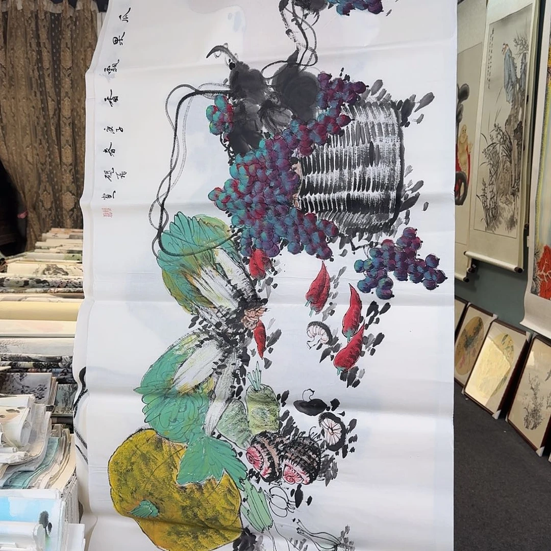 纯手绘国画作品好四尺