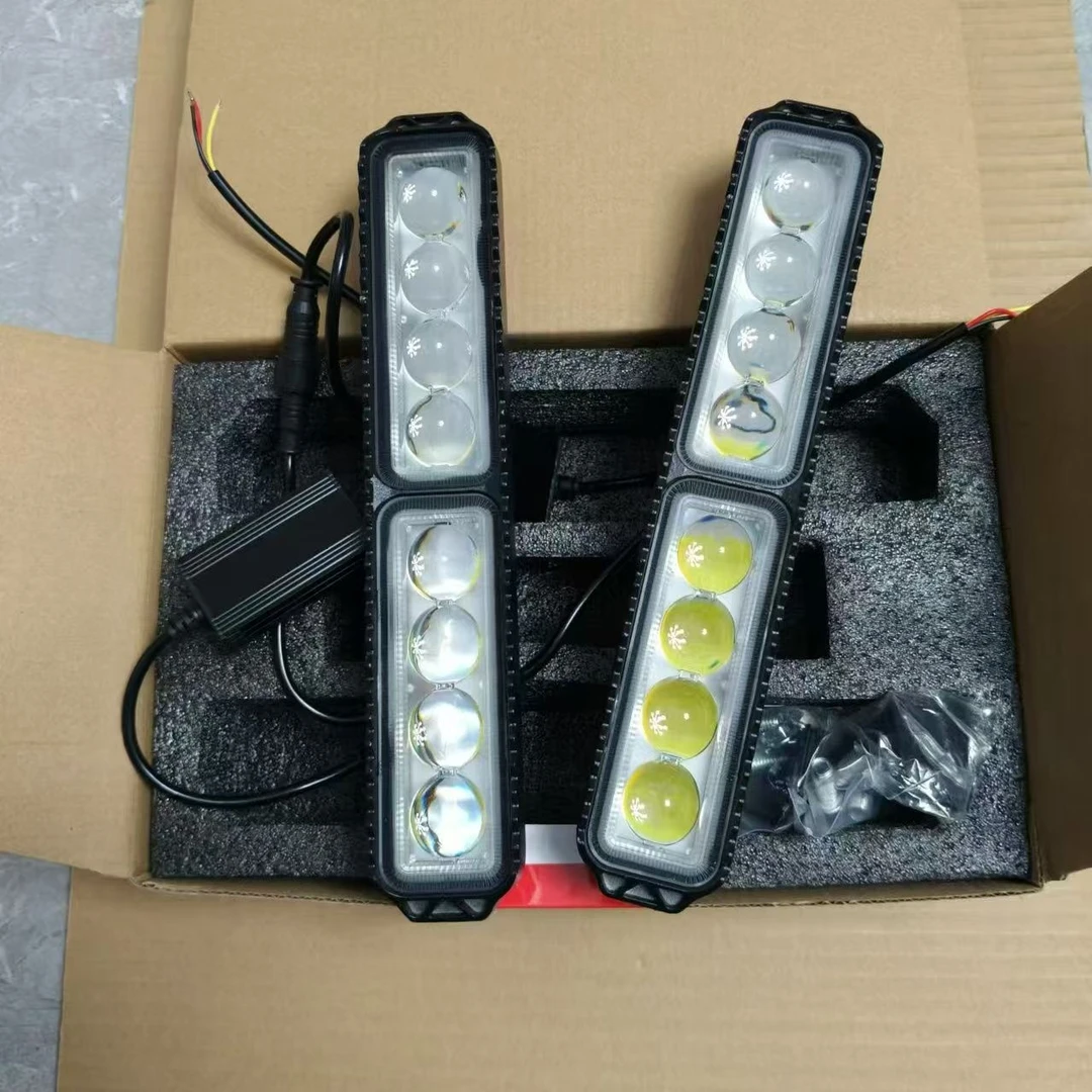 新款八珠LED射灯12V24V远光炮大透镜聚光适用于汽车安装