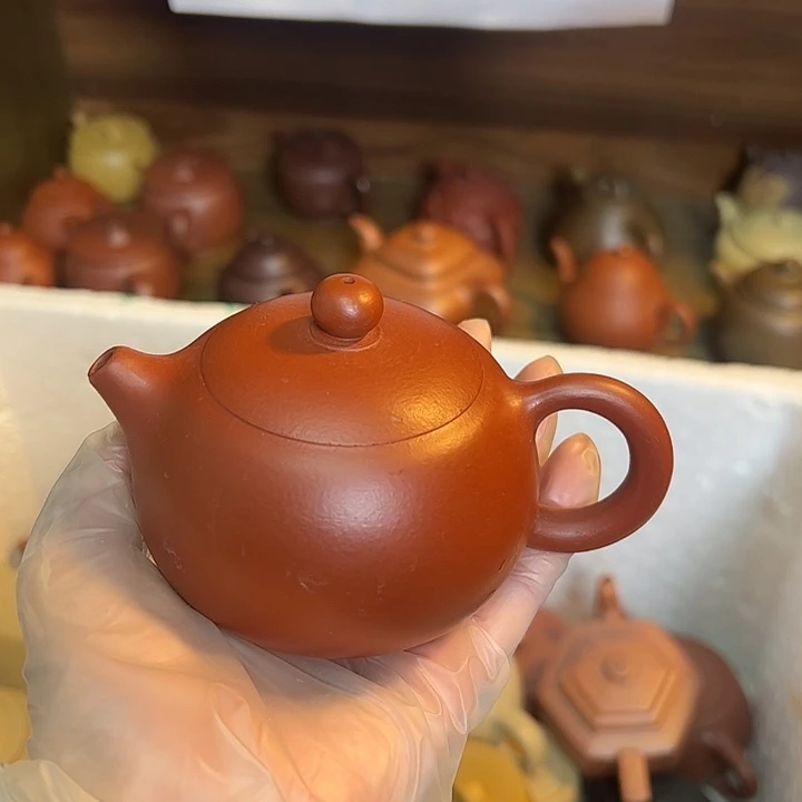 九***洲紫砂茶壶宜兴紫砂壶朱泥瑕