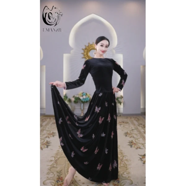 B6083依曼之舞异域风情半身裙新疆舞蹈服装显瘦秋冬跳舞裙子