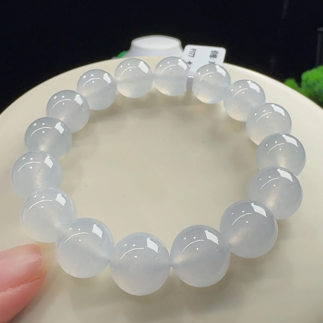 翡翠未镶嵌手链白冰单圈卡12.5mm