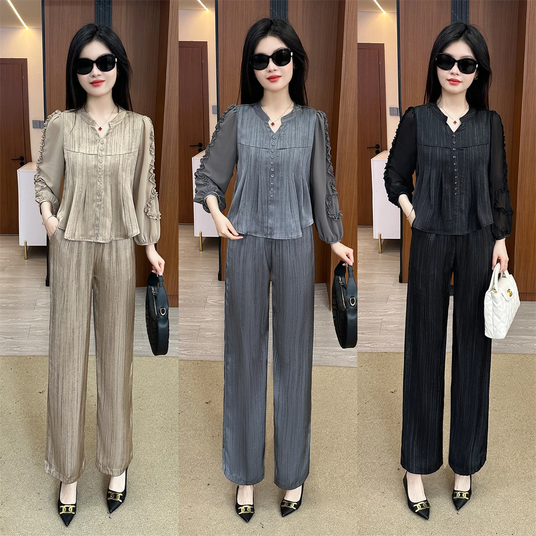 【婉星儿品牌】显瘦气质长袖洋气时尚休闲春夏季套装减龄韩版宽松