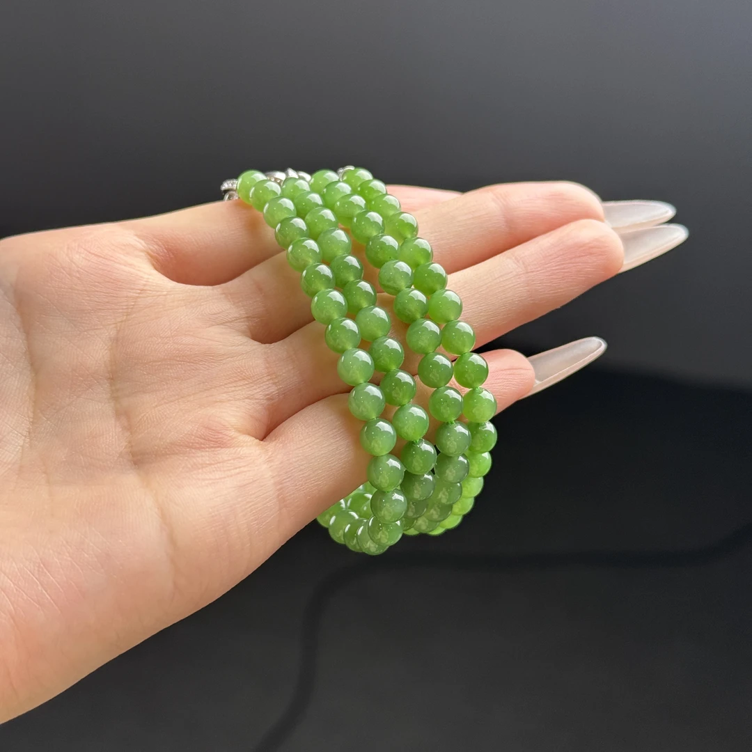 【仔仔臻选】和田玉碧玉925银卡扣手串卡6mm（多样性发货拍一发一）