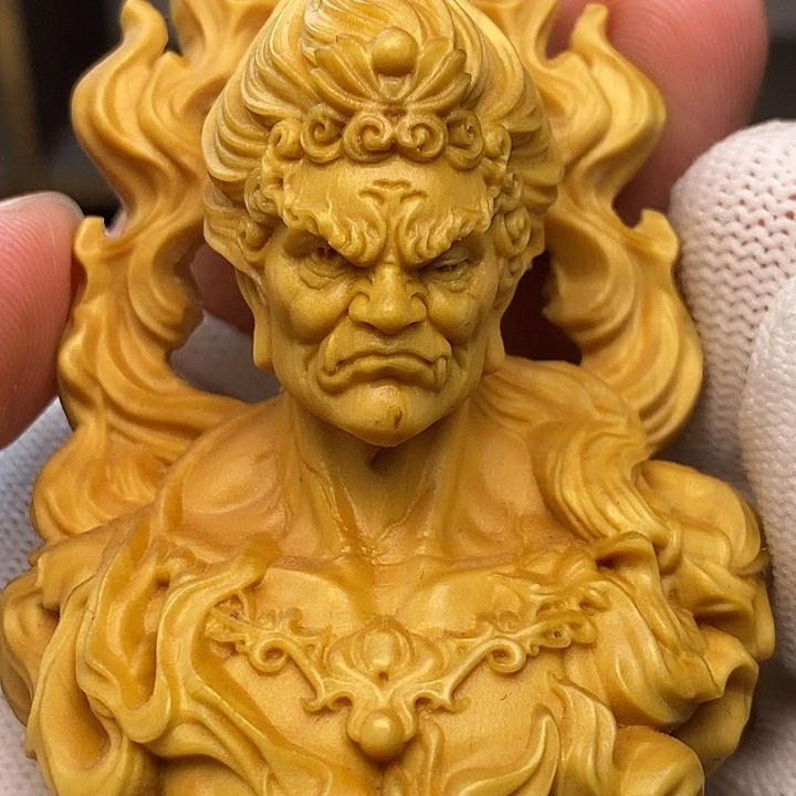 木黄杨木不动明王摆件