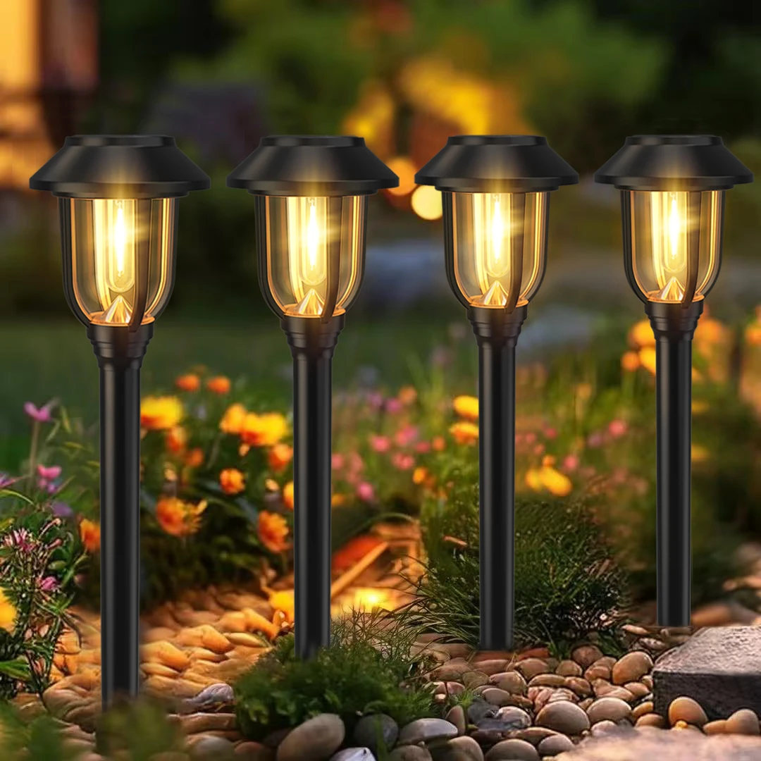 太阳能地插钨丝灯庭院户外镀漆不锈钢防水家用景观灯智能光感灯