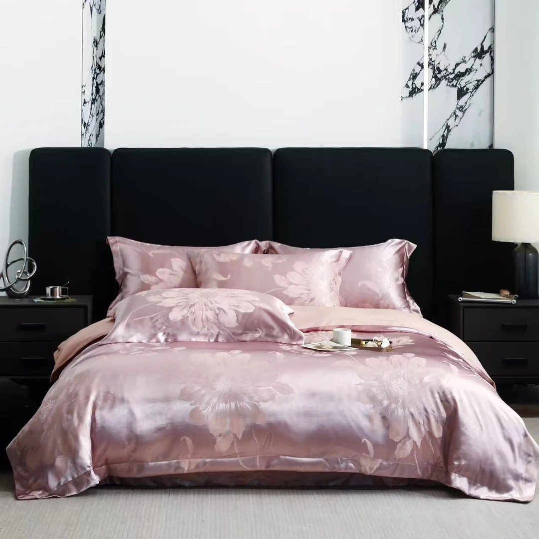 花韵   轻奢贡缎色织提花四件套