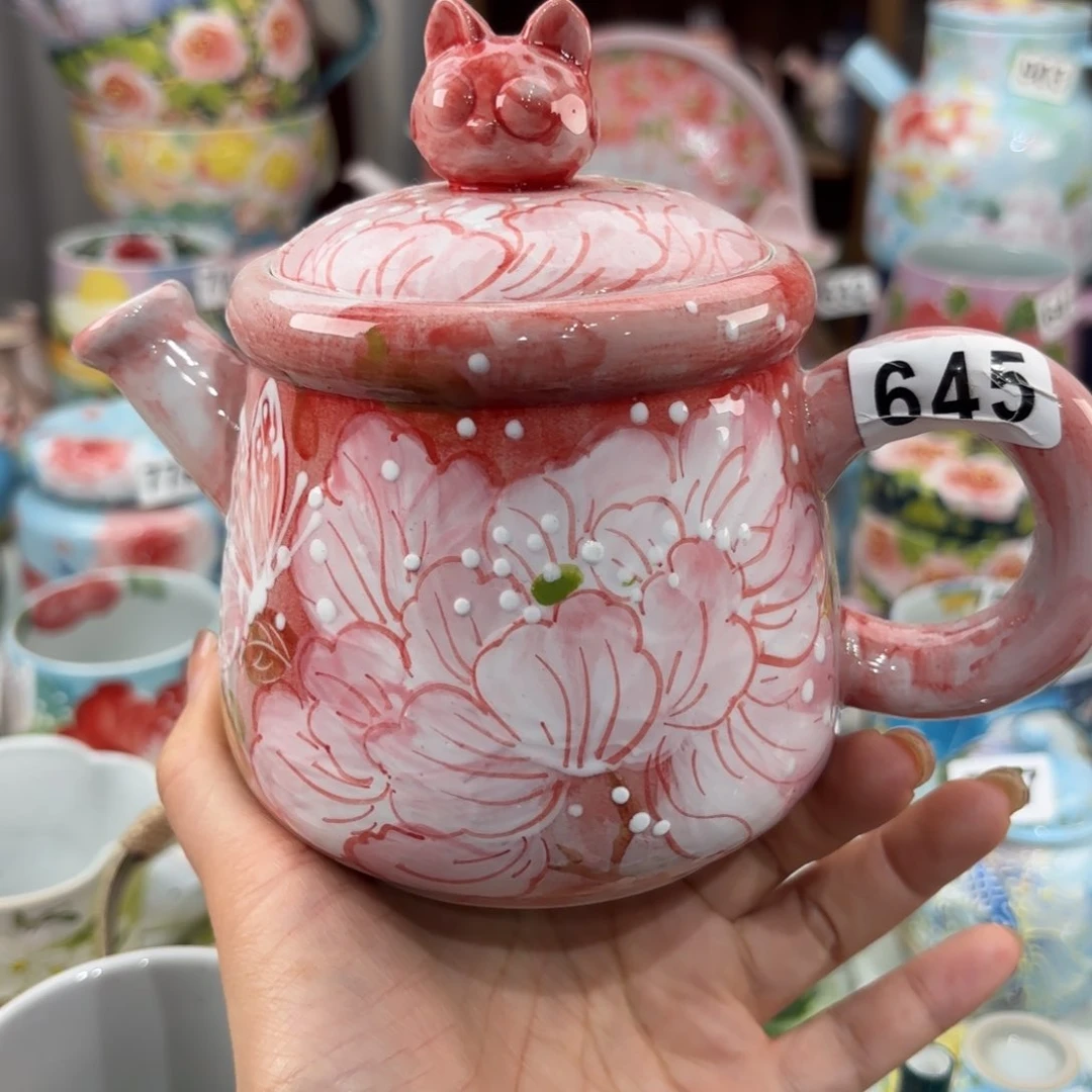 瓷片景德镇手绘高温釉下彩陶瓷茶具