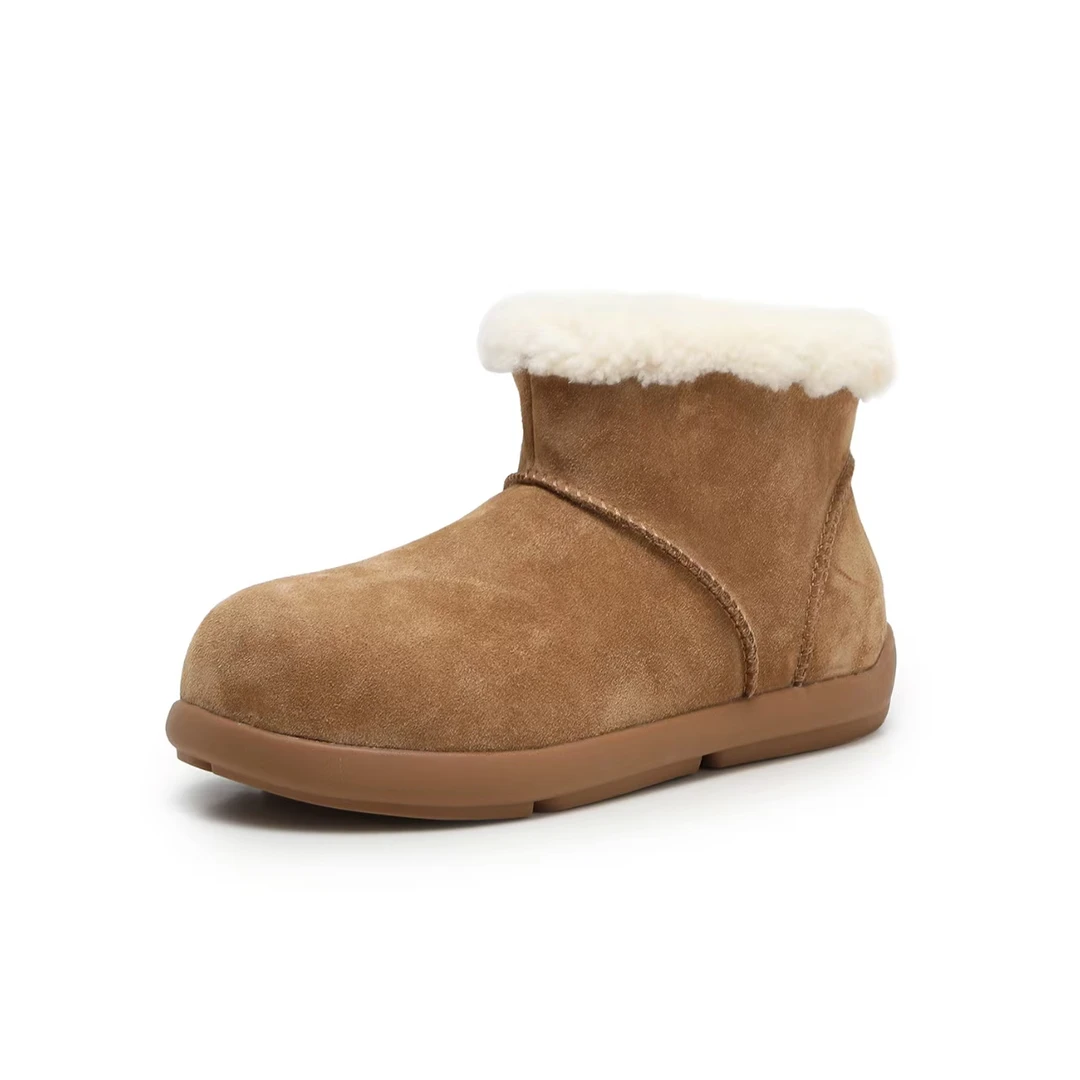 【大土豆】脚蹬雪地靴舒适时尚防滑加绒保暖毛毛鞋皮毛一体河南桑坡