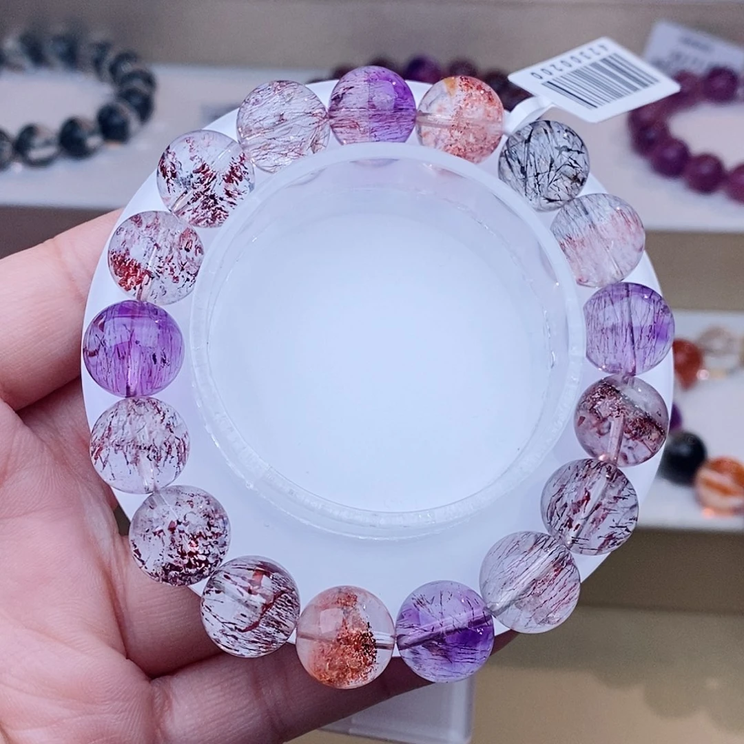 未镶嵌手链水晶黑加仑超七12+m