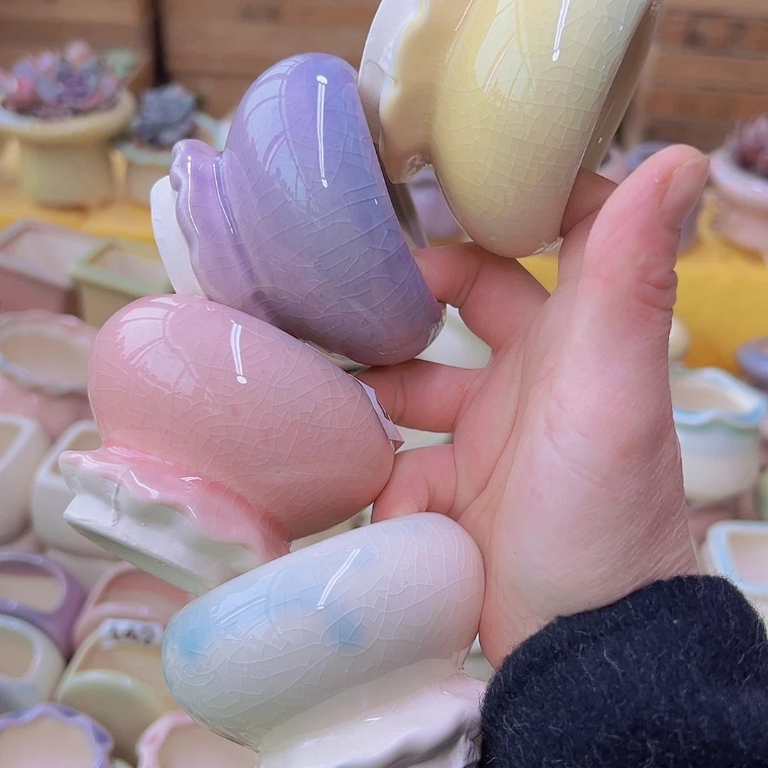 红陶陶瓷花盆满12包邮