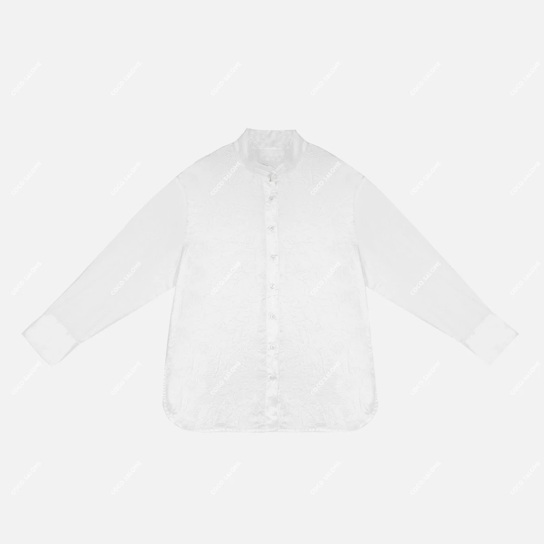 醒醒专属【白月光】冰裂纹理珍珠扣国风衬衫BL-24C6163