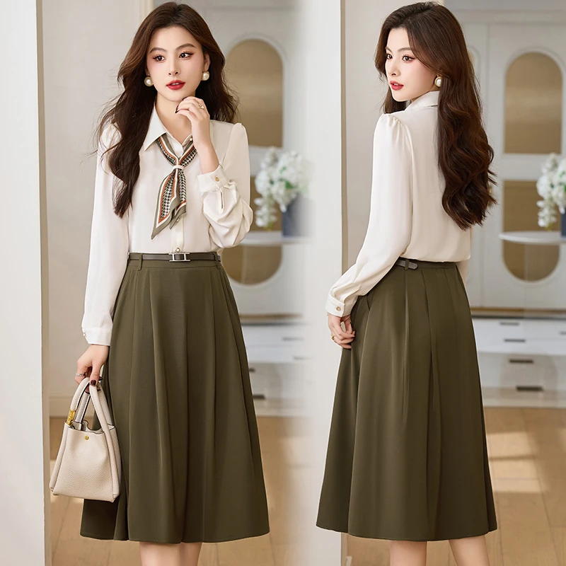 职业时尚两件套装2025新款裙子时尚气质春秋显瘦洋气小众连衣裙