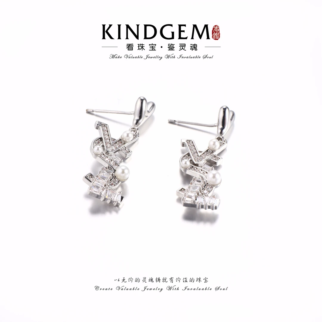 925银合成锆石耳饰 轻奢个性精致镶嵌高级感气质耳环 QDIPS-QD917