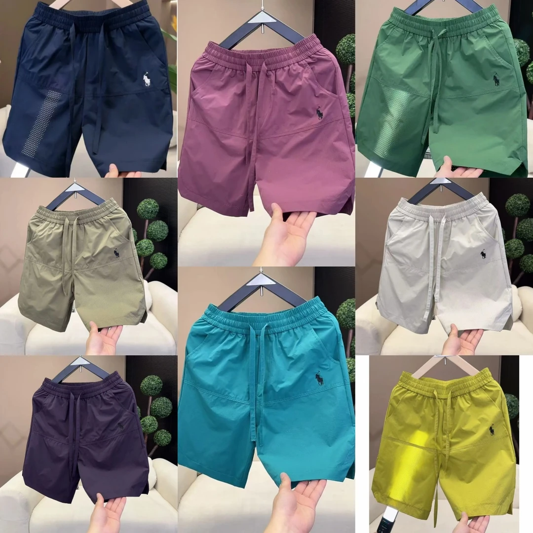 （专享加单）88-16速干冰丝短裤男款欧货男士休闲五分松打孔沙滩裤