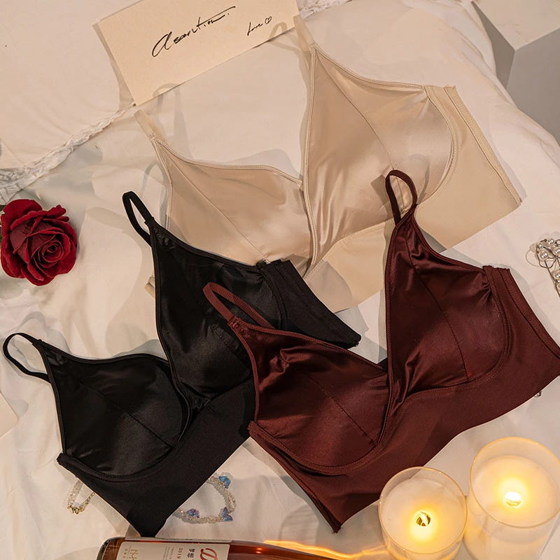 语萱娜【90-220斤】法式蕾丝性感聚拢固定杯大码内衣女AXMB512