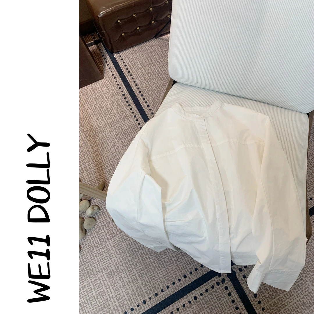 Dolly (当幸福来敲门)2025早春文艺风设计感捏褶圆领衬衫