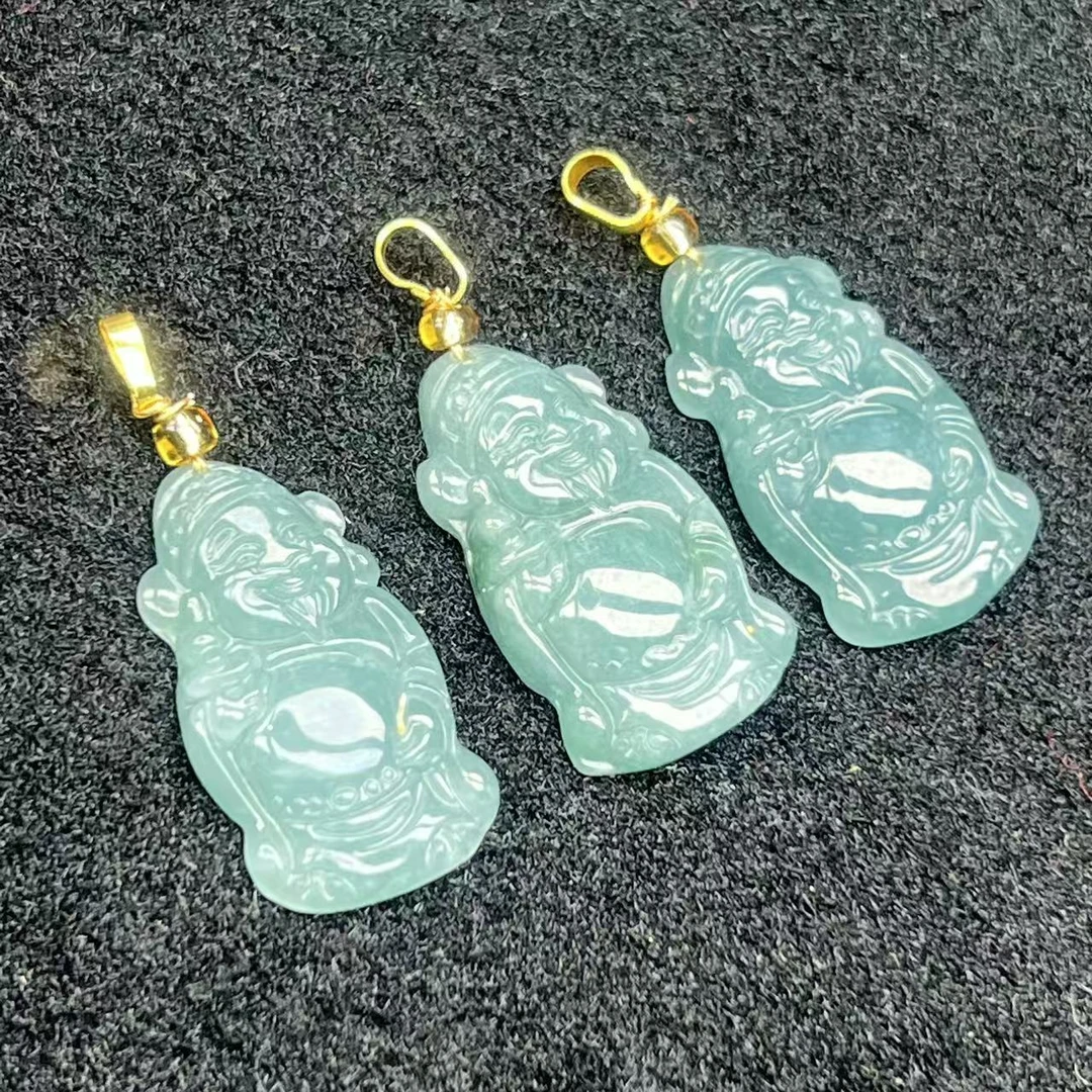 【贵气珠宝】AT5206-A货翡翠财神吊坠-配绳-多样性发其一