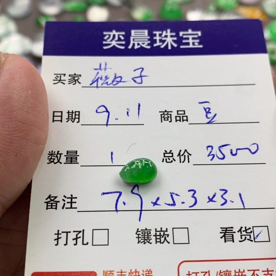（***子颈饰未镶嵌翡翠豆子