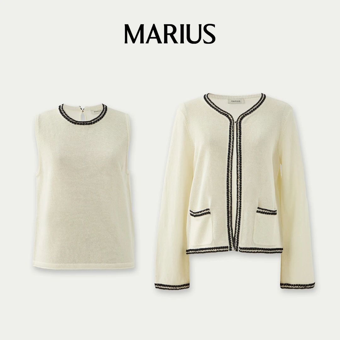 MARIUS“六月雪”小香风短外套春季法式宽松外套时尚轻奢法式套装