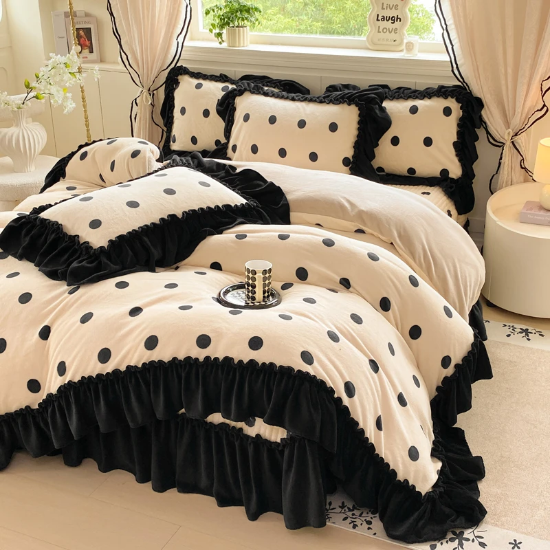 四件套牛奶绒家纺加绒加厚被套床单床上用品秋冬季床盖款南通被罩