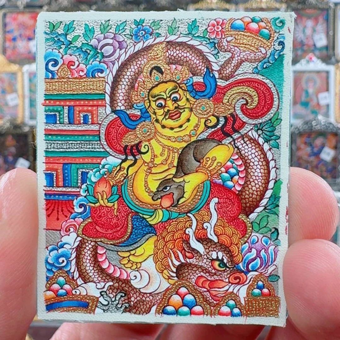 狮***泡吊坠黄财 夏吾尖赞 热贡