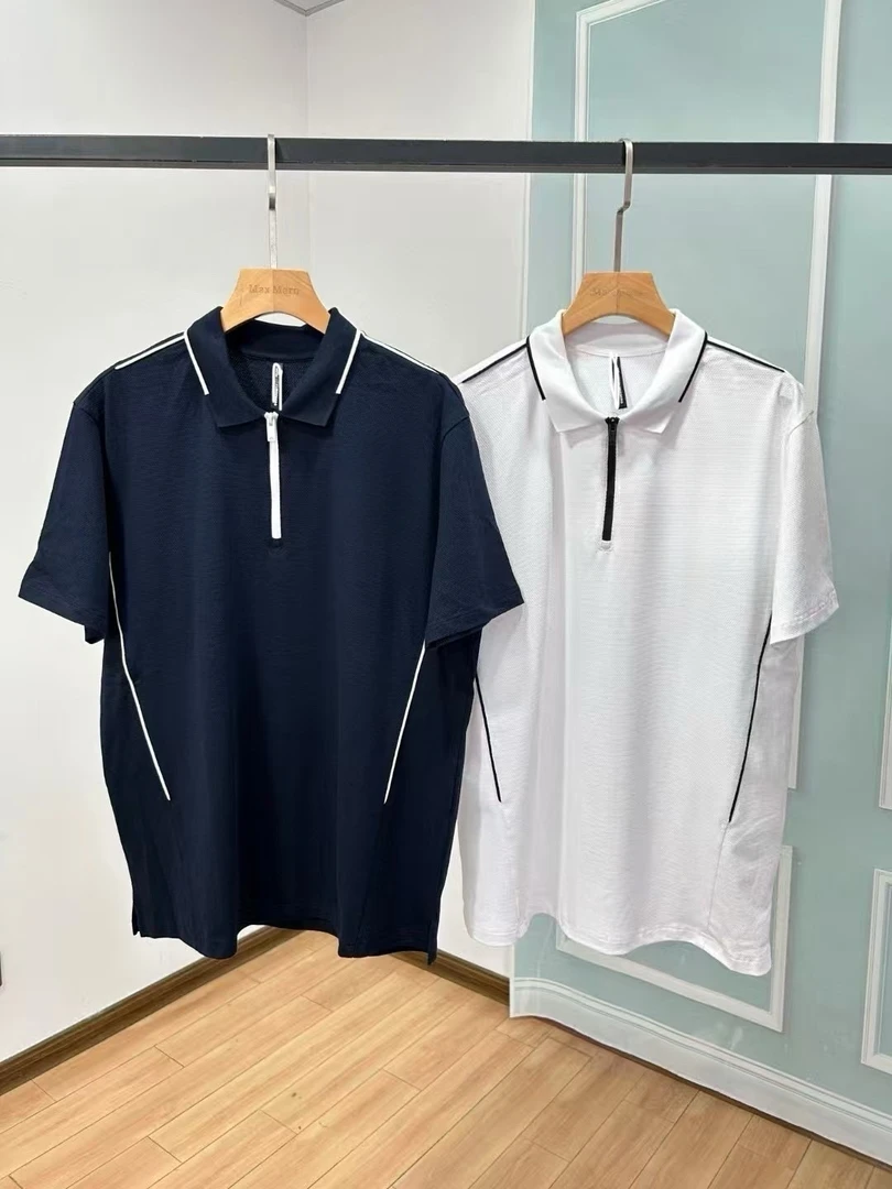 水洗短袖常规款纽扣夏季男Polo衫修身瑜伽运动健身纯色时尚