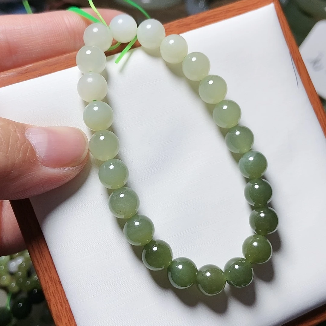 和田玉手串未镶嵌8mm晴水渐变
